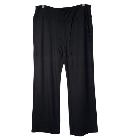 Soma Black Wide Leg Lounge Pants Women's Large Regular Pockets Comfy - Picture 2 of 8